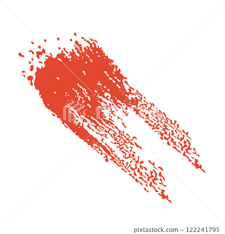 Grunge red blood splatter in flat design. Messy spray blob with splashing. Vector illustration isolated. 122241795