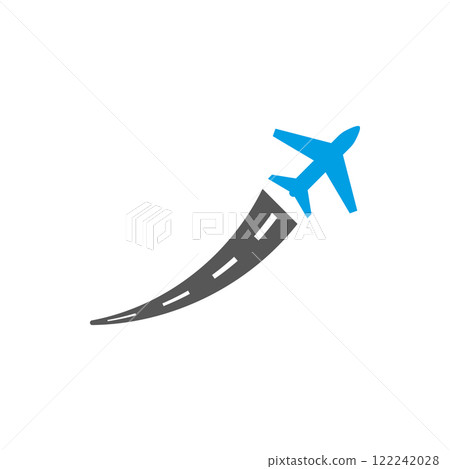 Airplane taking off upwards. Vector logo. Airplane taking off upwards. Vector logo. 122242028