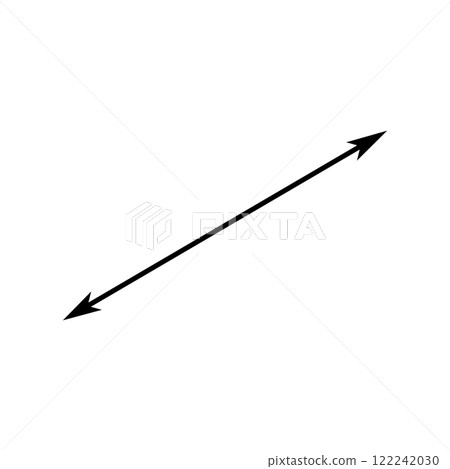 Diagonal thin double arrow. Vector illustration. Diagonal thin double arrow. Vector illustration. 122242030