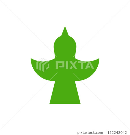Green bird vector logo design. Abstract creative illustration. 122242042