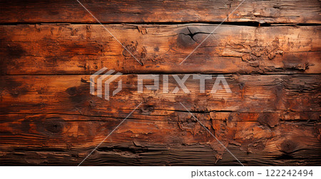 Old rotten wood texture, dark natural background - AI generated image 122242494