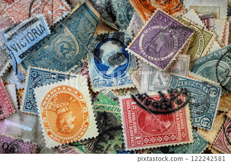 Collection of used 19th century Vintage International Postage Stamps Collection of used 19th century Vintage International Postage Stamps 122242581