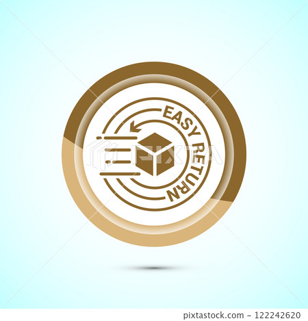 Easy return icon design illustration, Easy return label for product packaging. Button design Easy return icon design illustration, Easy return label for product packaging. Button design 122242620