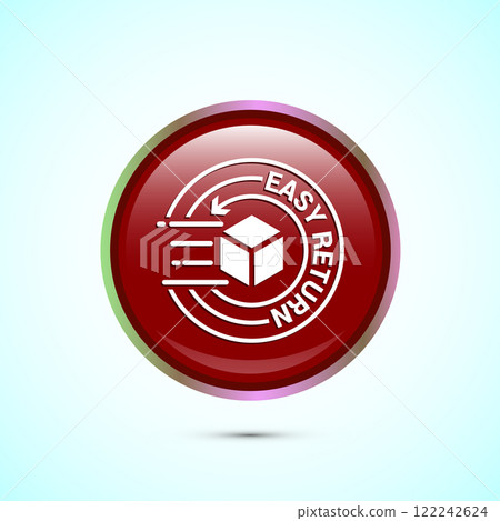 Easy return icon design illustration, Easy return label for product packaging. Button design Easy return icon design illustration, Easy return label for product packaging. Button design 122242624