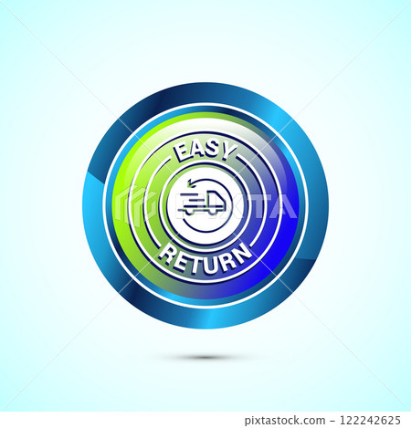 Easy return icon design illustration, Easy return label for product packaging. Button design Easy return icon design illustration, Easy return label for product packaging. Button design 122242625