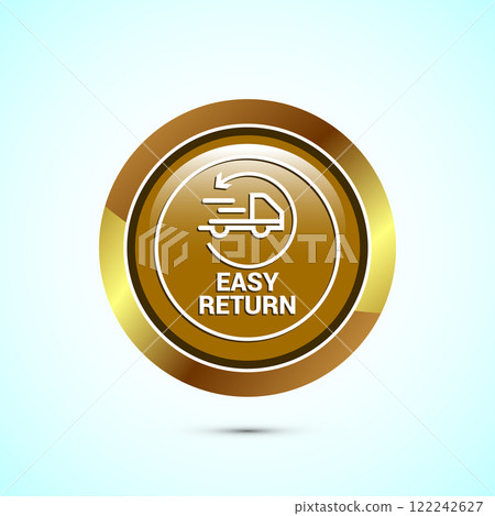 Easy return icon design illustration, Easy return label for product packaging. Button design 122242627