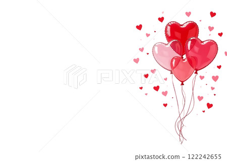 A bunch of balloons with hearts on them A bunch of balloons with hearts on them 122242655