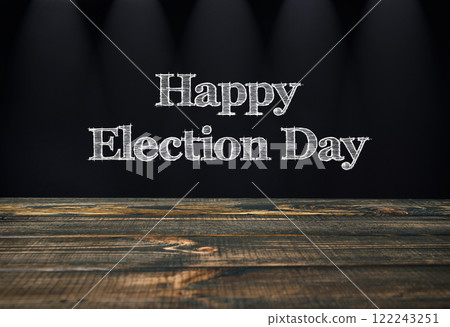 Black background with white letters that say Happy Election Day Black background with white letters that say Happy Election Day 122243251