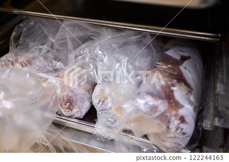 Frozen Meat That Is Carefully Packaged for Long Term Storage and Freshness Preservation 122244163