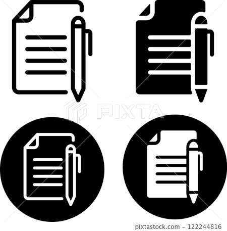 筆和文字檔案圖示集 122244816