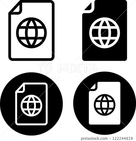 Internet and text file icon set 122244819