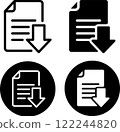 Text file download icon set 122244820