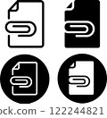 Clip and text file icon set 122244821