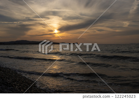 Sunset on a beach, Acharavi, Korfu, Greece Sunset on a beach, Acharavi, Korfu, Greece 122245023