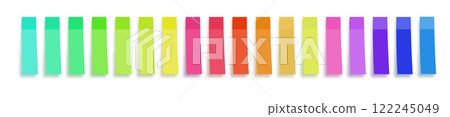 Sticky notes. collection of colorful vector sticky notes, transparent shadows. Vector 122245049