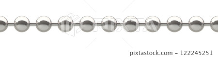 Seamless silver ball chain isolated on white background 122245251