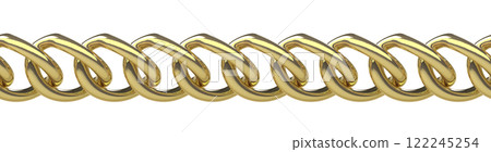 Seamless curb chain isolated on white background 3D illustration 122245254