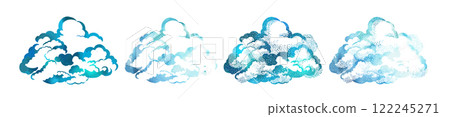 set of cloud objects. hand drawn. Not AI, Vector illustration 122245271