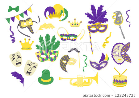 Colorful vector Mardi Gras illustrations Colorful vector Mardi Gras illustrations 122245725