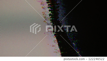 Grunge pixel. Matrix glitch. Flickering defocused grid error. Rainbow digital noise fractured wet ink distressed device display texture. Grunge pixel. Matrix glitch. Flickering defocused grid error. Rainbow digital noise fractured wet ink distressed device display texture. 122246522