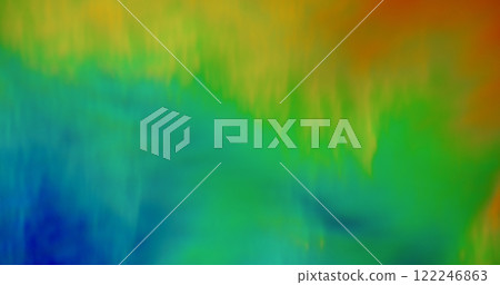 Dusted sun light. Blurred prism leak. Defocused multicolor green yellow rays rainbow flickers gradient beam lens flare on abstract art background. 122246863