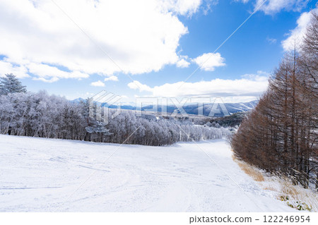 [Slope material] Silver slopes and blue skies [Nagano Prefecture] 122246954