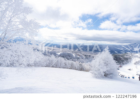 [冬季素材]銀霜風景[長野縣] 122247196
