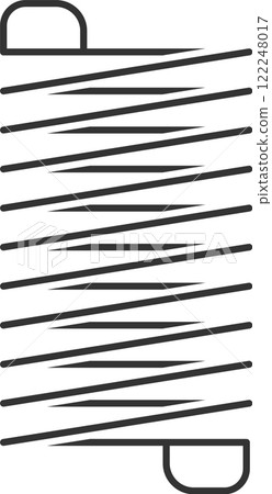 Metal spiral spring with metallic coils forms a flexible structure, ideal for representing concepts such as elasticity, tension, and mechanical components 122248017