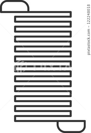 Wire springs and steel curved flexible coils forming a linear spiral silhouette isolated vector icon representing a tension spring, compression spring or torsion spring 122248018
