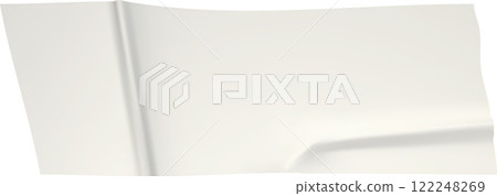 White adhesive tape creating a wrinkled and folded effect, showcasing a realistic representation of a crumpled and creased surface, adds depth and texture to the composition White adhesive tape creating a wrinkled and folded effect, showcasing a realistic representation of a crumpled and creased surface, adds depth and texture to the composition 122248269