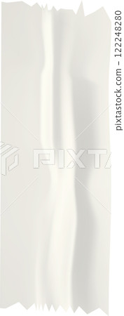 Realistic wrinkled transparent adhesive tape with folded corners creating a subtle play of light and shadow, isolated on a white background 122248280