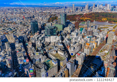 View from SHIBUYA SKY, the observation deck at Shibuya Scramble Square in Shibuya Ward, Tokyo 122248427