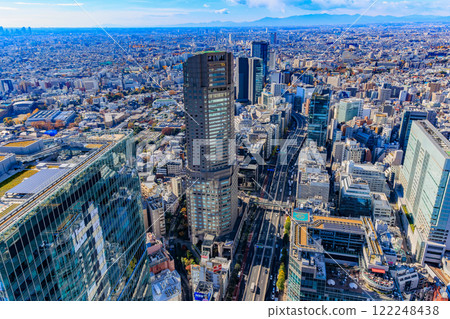 View from SHIBUYA SKY, the observation deck at Shibuya Scramble Square in Shibuya Ward, Tokyo 122248438
