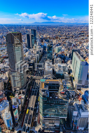 View from SHIBUYA SKY, the observation deck at Shibuya Scramble Square in Shibuya Ward, Tokyo 122248441