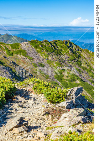 從荒川前岳到高山避難小屋的山路、南阿爾卑斯山、惡澤山、荒川山攀登 從荒川前岳到高山避難小屋的山路、南阿爾卑斯山、惡澤山、荒川山攀登 122248484