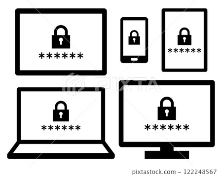 Mobile device security screen set 122248567