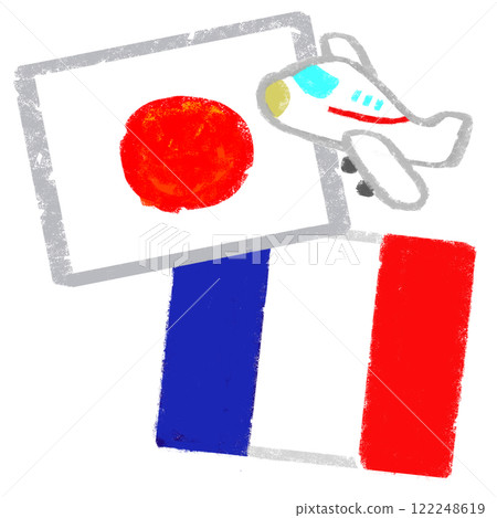 日本與法國世界旅行蠟筆觸摸 122248619