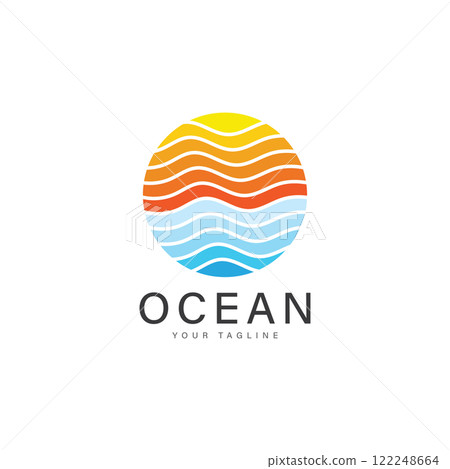 ocean sea wave logo design vector ocean sea wave logo design vector 122248664