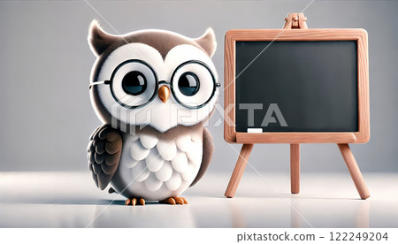 Owl and blackboard Owl and blackboard 122249204