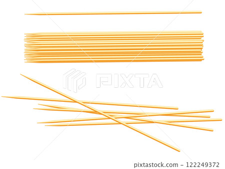 Bamboo skewers, bundle, 1 skewer, individual, cooking utensils, yakitori, skewered fried food, Japanese food, kitchen 122249372