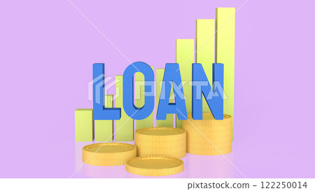 The Loan text and coins for Business concept 3d Rendering. The Loan text and coins for Business concept 3d Rendering. 122250014