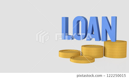 The Loan text and coins for Business concept 3d Rendering. The Loan text and coins for Business concept 3d Rendering. 122250015
