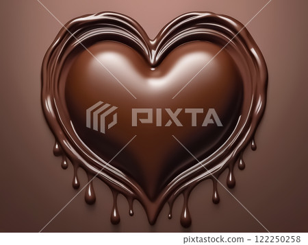 Melted chocolate heart 122250258