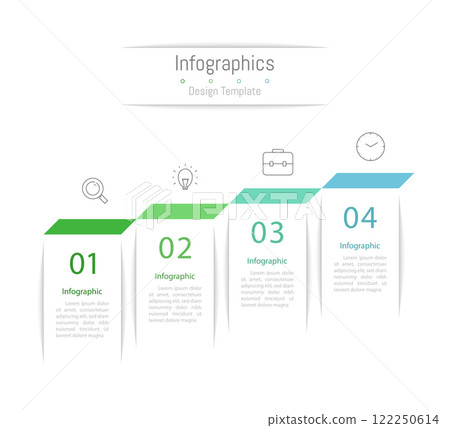 Infographic 4 options design elements for your business data. Vector Illustration. 122250614