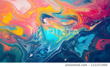 Colorful psychedelic swirl background material 122251000