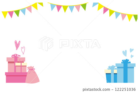 Cute gift party background illustration material 122251036