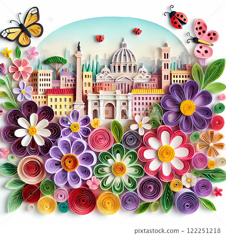 Rome city in spring  122251218