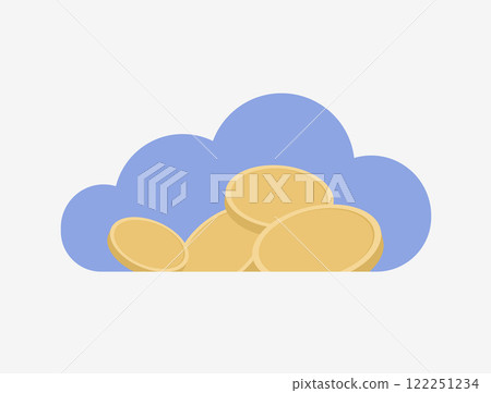 Cloud savings illustration featuring cloud and gold coins. Represents cloud-based financial management, online banking, digital savings, fintech solutions and secure virtual money storage Cloud savings illustration featuring cloud and gold coins. Represents cloud-based financial management, online banking, digital savings, fintech solutions and secure virtual money storage 122251234