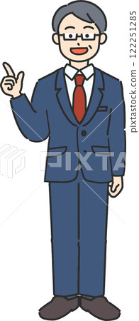 資深商人/老師指點的全身插圖 122251285