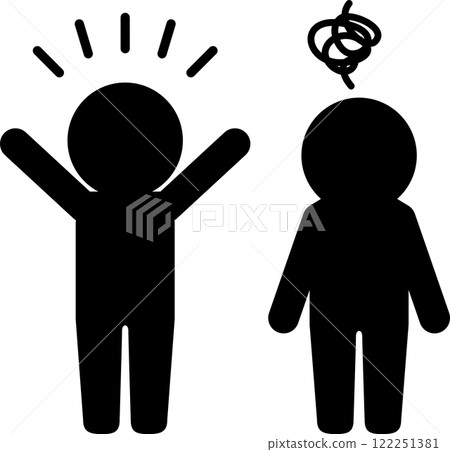 Icons of happy and depressed people 122251381